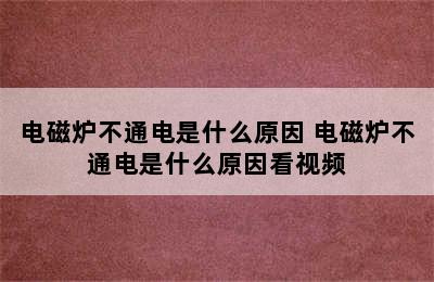 电磁炉不通电是什么原因 电磁炉不通电是什么原因看视频